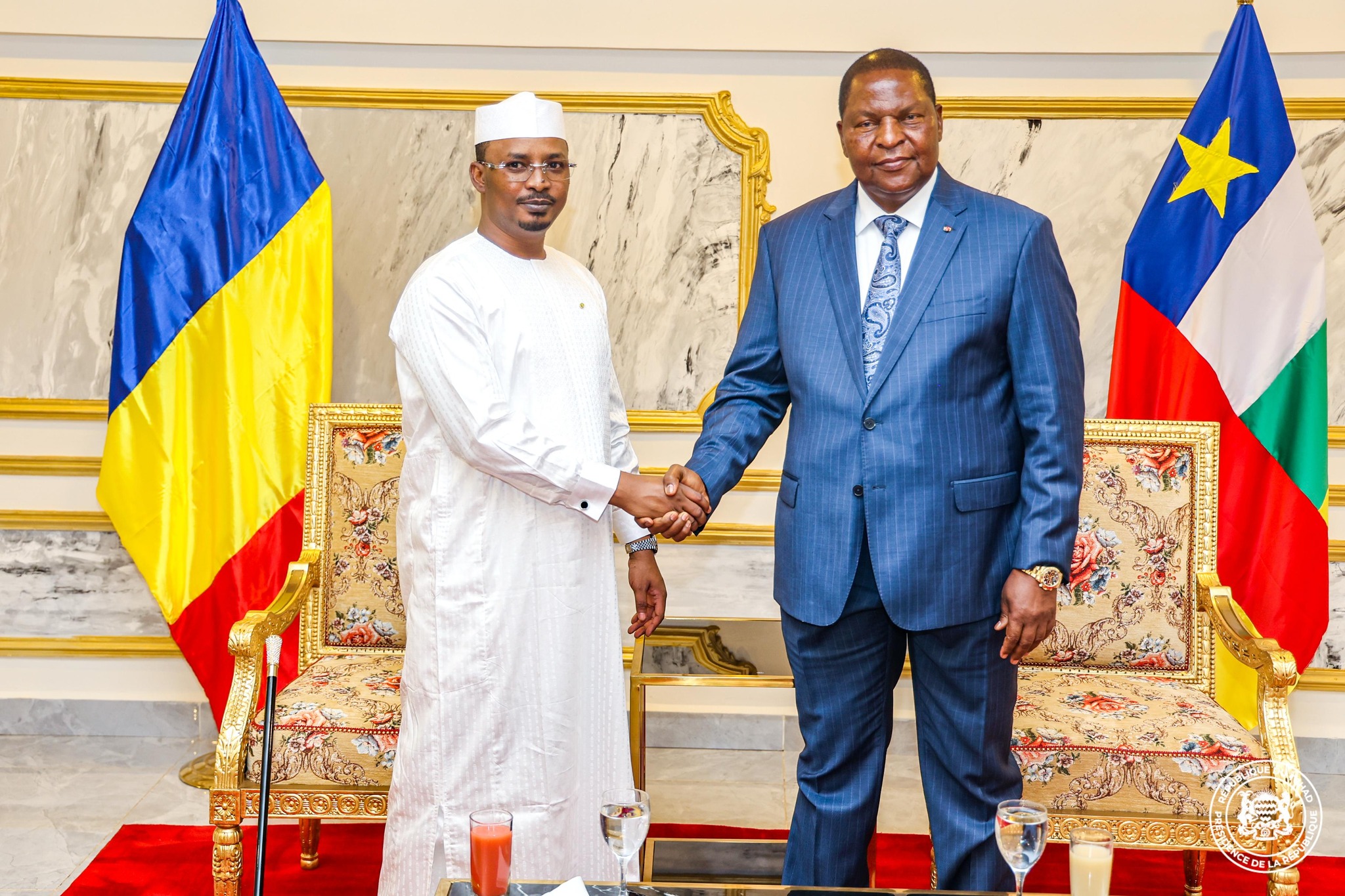 Le Maréchal Mahamat Idriss Déby Itno en visite à Bangui pour le sommet de la CEMAC